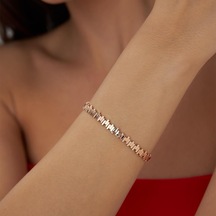 Rose Altın Çizgi Altın Bileklik