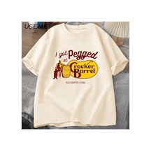 Tarzsokak Erkek Tişört Erkek Pamuk T Shirt Grafik Tee Baskı Rahat O Boyun Streetwear Erkekler Giysiler 2883 Bej