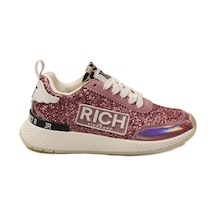 J. Richmond 1222 C Pembe Simli Deri Kadın Sneacker Pembe