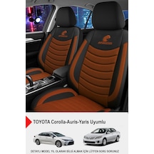 Panther Serisi Keten Kumaş Oto Koltuk Kılıfı Toyota Corolla-auris-yaris Uyumlu Taba