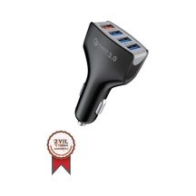 Torima C20 4 Port Araç Hızlı Şarj 3.0 Çift Usb Adaptörü Siyah