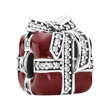 Nur Silver Kırmızı Hediye Paketi Gümüş Charm Nur-bl00949
