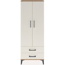 Arges Dolap 2 Raflı 2 Çekmeceli Tek Askılı 60x30x163 Çam-aytaşı Çam