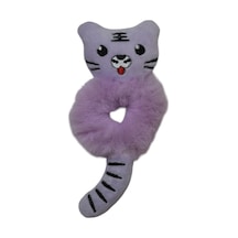 Lastikli Peluş Kedi Toka Mor