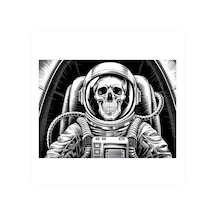 Astronot Ve Gizemli Yolculuk Desenli Mdf Tablo