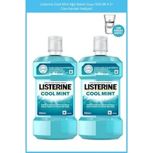 Listerine Cool Mint Ağız Bakım Suyu 500 Ml X 2+cam Bardak Hediyeli