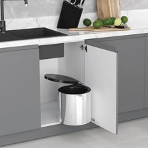 Starax 40 Cm Çöp Kovası Paslanmaz Otomatik Kapak 10 Litre S-2253-ss