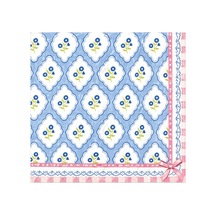Desenli Peçete Seti 20 Li Dekoratif Kağıt Peçete Çiçekli & Vintage & Modern Tasarımlar Küçük Mavi Çiçekli
