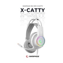 Rm-k91 X-catty Beyaz Usb 7.1 Version Rgb Gaming Oyuncu Mikrofonlu Kulaklık