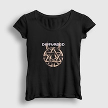 Presmono Kadın Believe Disturbed T-shirt Siyah