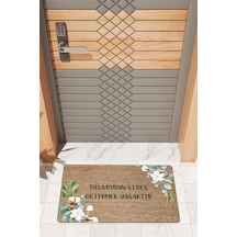 Rugmood Modern Dijtal Baskı Yeşil Stres Getirmek Yasaktır Kapı Önü Paspası Çok Renkli