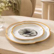 Porsima 5817 2li Dekoratif Oval Servis Tepsi Seti - Çay Ve Kahve Kahvaltılık Sunum Tepsisi Çok Renkli