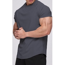 Ghassy Co. Erkek Running Sports Reglan Oval Kesim Penye T-shirt 001 Füme Ghassy Co. Erkek Running Sports Reglan Oval Kesim Penye T-shirt 001 Füme
