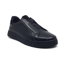 Catelli %100 Deri Tam Ortopedik Yumuşak İç Taban Erkek Kışlık Rahat Günlük Lastikli Sneaker Ayakkabı 40-44 Siyah
