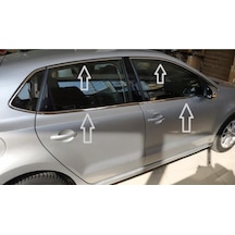 Vw Polo 2009-2017 Cam Çerçevesi Full Set Paslanmaz Çelik Krom