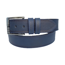 Süzer Deri Spor Suni Deri Mavi Dikişli Erkek Kemer - Lacivert 4.5 CM Lacivert