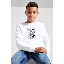 Tshirthane Anime Mob Psycko 100 Baskılı Unisex Çocuk Beyaz Sweatshirt (534756635) Beyaz
