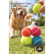 20 Adet Köpek Oyun Topu 6 Cm Yumuşak Orta İri Irk