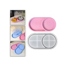 Epoksi Silikon Kalıp Oval Mini Tepsi Yuvarlak Bölmeli 18.4x9.9 Cm Şeffaf