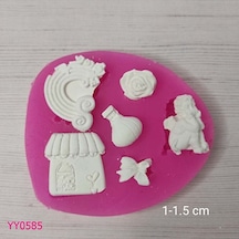 Yy0585 Gökkuşağı Melek Gül Balon Fiyonk Ev Silikon Kalıp