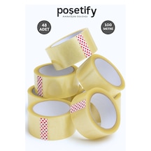 45mm X 100 Metre Koli Bandı Güçlü Yapışkanlı Şeffaf Paketleme Bandı 48 Li Set 1 Adet