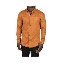 Deepsea Erkek Taba Çıtçıtlı Süet Gömlek 2500556 Taba