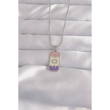 316l Çelik Gümüş Renk Karışık Mineli Ay Figür Tarot Kolye - Tj-bko9044