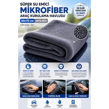 50x70 Cm Süper Su Emici Özellikli Mikrofiber Araç Kurulama Havlusu, Orta Boy Çift Katlı Araç Kurutma Ve Torpido Silme Bezi Kırmızı-gri