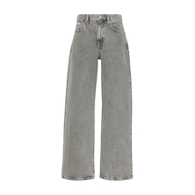 Calvin Klein The Wıde Leg Grey Sterlıng Kadın Gri Kot Pantolon-12565 Gri