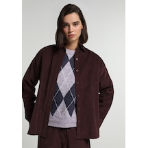 Colin's Colins Boyfriend Fit Shirt Neck Düz Kadın Mor Uzun Kol Gömlek Cl1081489 Q1.v1 Plm