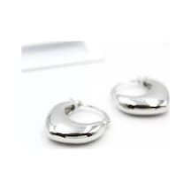 Oval Halka Küpe - Gümüş Çok Renkli 92229648