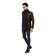 Dericlub E1081 Gerçek Deri Erkek Mont Camel Antik Camel