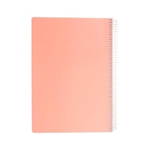A4 Pet Spiralli Karton Kapaklı Defter 144 Yaprak - Kareli - Turuncu 103 Ivory