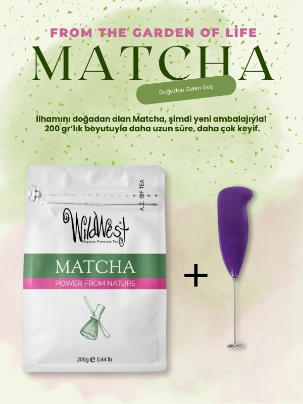 Wild West Matcha Çayı 200 G + Çırpıcı