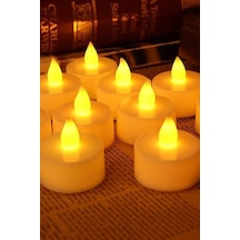 Alshop Pilli Işıklı Tealight Ledli Mum 6 Adet Beyaz