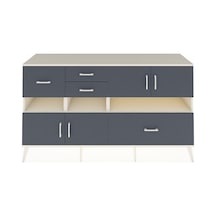Kronos Konsol 5 Raflı 4 Çekmeceli 4 Kapaklı 176x59x99 Aytaşı-antr Aytaşı-antrasit