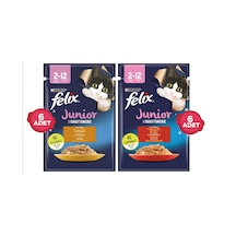 Purina Felix Tavuklu + Sığır Etli Pouch Yavru Kedi Maması 12 x 85 G