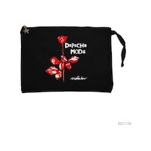 Depeche Mode Siyah Clutch Astarlı Cüzdan / El Çantası