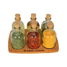 Doğal Hijyenik Mini  Baharatlık Seti Takımı 7 Parça Şeffaf