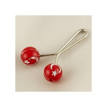 Ay - 472 - Yıldız Figürlü Yuvarlak Klipsi - Myceshop - Firkete Kırmızı
