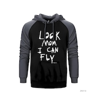 Travis Scott Look Mom I Can Fly Gri Reglan Kol Kapşonlu Sweat Gri
