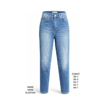 Miss Poem Kadın Mavi Yüksek Bel Mom Fit Jean Pantolon