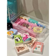 Pratik Hijyen Seti-9 Paket Kağıt Mendil - 8 Paket Mini Islak Mendil - Sihirli Sabun + Saklama Kabı