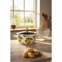 Akayev Emaye Limon 24 Cm Kızartma Tenceresi Limonlu