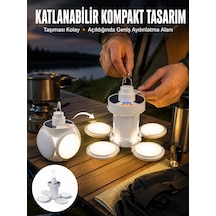 Zenvia Katlanabilir Taşınabilir Kamp Lambası Işıldak Beyaz Işık Güneş Enerjili Solar Aydınlatma Yeni Nesil Znv Çok Renkli