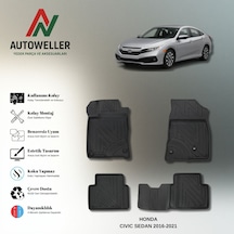 Honda Civic 2016-2021 Uyumlu Havuzlu Oto Paspas