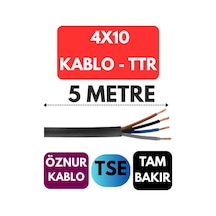 Öznur 4x10 Ttr Kablo Metre Seçenekli Siyah - 5 Metre