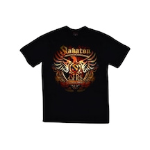 Sabaton Baskılı Unisex %100 Pamuk Siyah T-shirt SIYAH