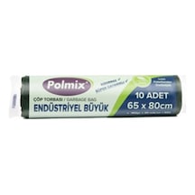 Polmix Endüstriyel Büyük Boy Çöp Torbası 20 Adet Siyah 65 x 80 CM
