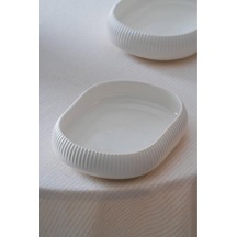 Acar Bianco Perla Porselen Oval Tabak - 17 Cm Beyaz